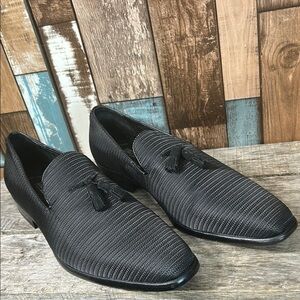 Stacy Adam’s 11.5 Black Textured Men's Loafers with tassels